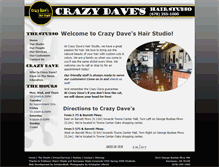 Tablet Screenshot of crazydaveshairstudio.com